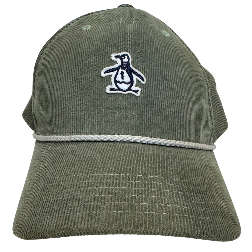 Original Penguin Corduroy Rope Snapback Hat Olive Green Mens One Size